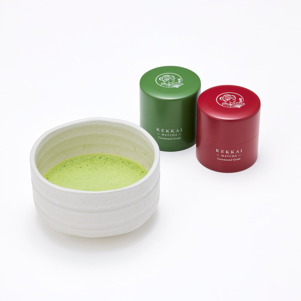 KEKKAI Matcha – Ceremonial Grade 2-Color Set | Organic Japanese Matcha with Tin, Vert Amande & Burgundy, 30g × 2